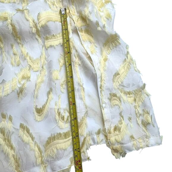 YIGAL‎ AZROUEL Women's Size 2 Silk Runway Midi Dress White Yellow Black Bow NYC - Picture 13 of 13